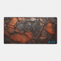 Personalized Rusty Cast Iron Image Desk Mat