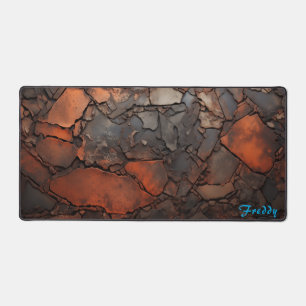 Personalized Rusty Cast Iron Image Desk Mat