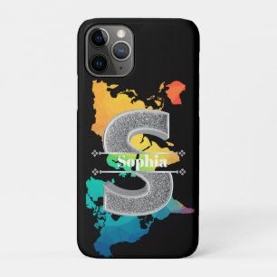  Personalized S Initial Silver Monogram Your Name iPhone 11 Pro Case