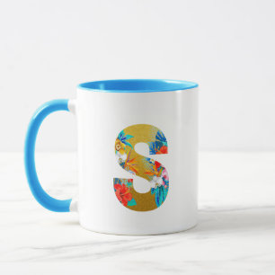 Personalized 'S' Tropical Flower Mother's Day Mug