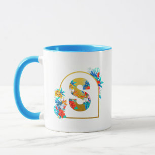 Personalized 'S' Tropical Flower Mother's Day Mug