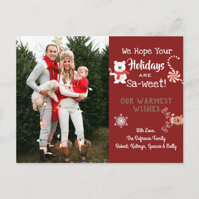 Personalized Sa-weet Holidays Postcard (Front)