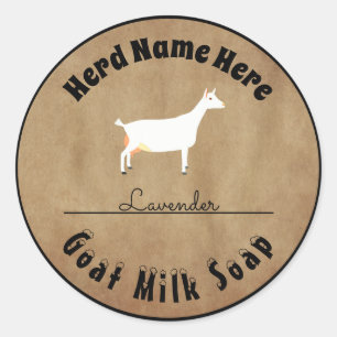 Personalized Saanen Dairy Goat Milk Soap Classic Round Sticker