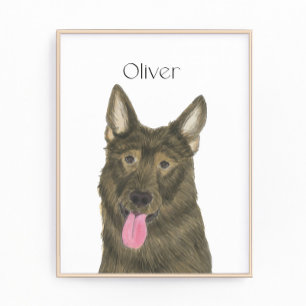 Personalized Sable Shepherd Art Photo Print