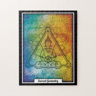 Personalized Sacred Geometry Buddha Jigsaw Puzzle