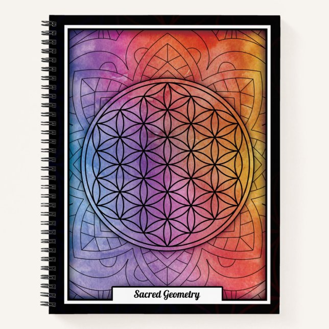 Personalized Sacred Geometry Flower of Life Notebook (Front)