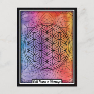 Personalized Sacred Geometry Flower of Life Postcard