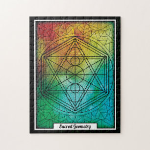 Personalized Sacred Geometry Mandala Jigsaw Puzzle
