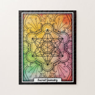 Personalized Sacred Geometry Metatron's Cube Jigsaw Puzzle