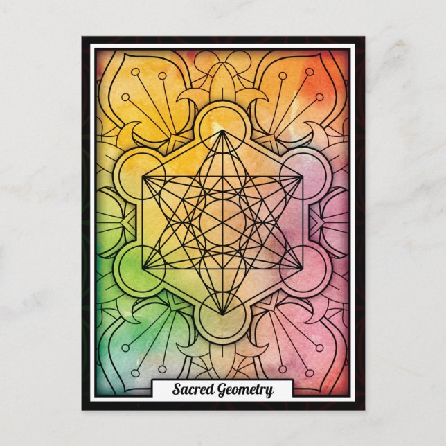 Personalized Sacred Geometry Metatron's Cube Postcard (Front)