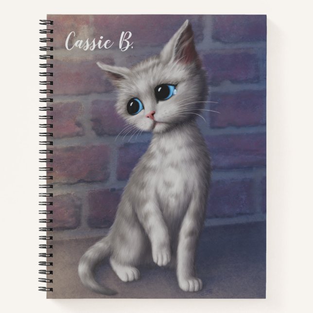 Personalized Sad Kitty Notebook (Front)