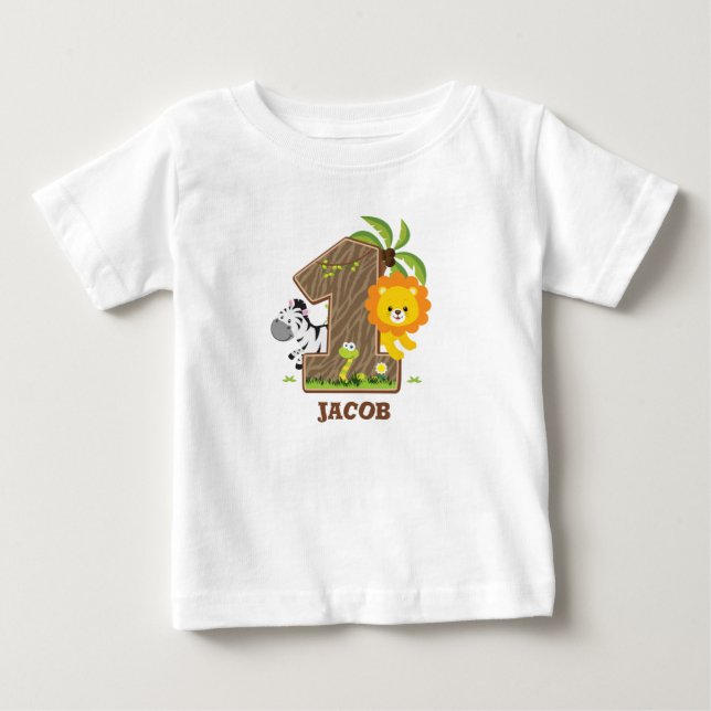 Personalized Safari 1st Birthday Tshirt (Front)