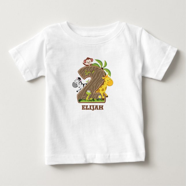 Personalized Safari 2nd Birthday Tshirt (Front)