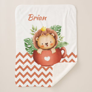 Personalized Safari Animals in a Cup Baby Blanket