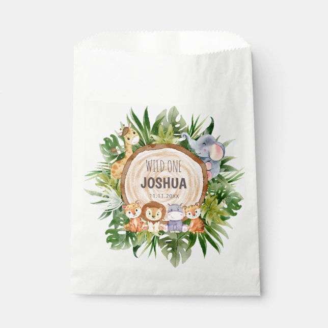 Personalized Safari Animals Party  Favour Bag (Front)
