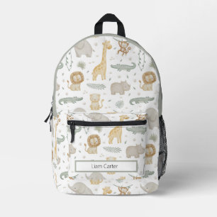 Personalized Safari Animals School Backpack