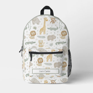 Personalized Safari Animals School Backpack