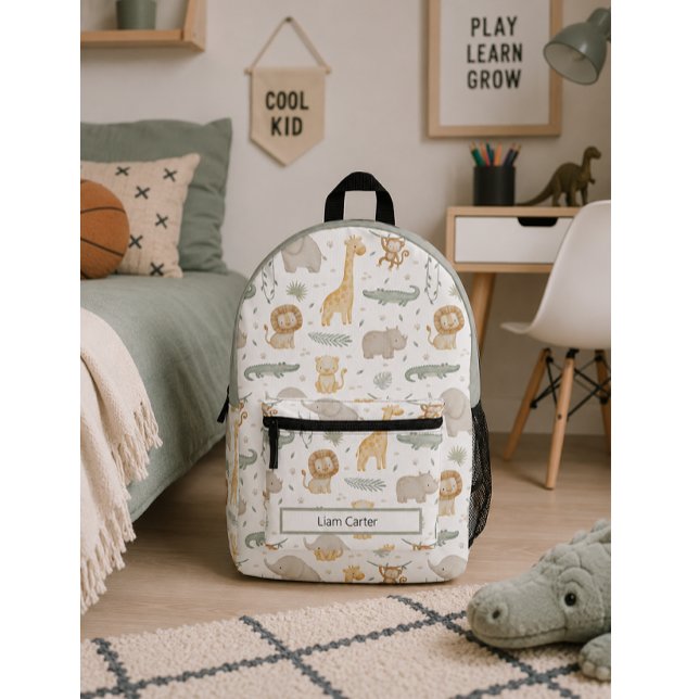 Personalized Safari Animals School Backpack (Creator Uploaded)