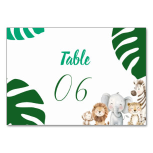 Personalized Safari Baby Shower Table Number