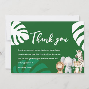 Personalized Safari Baby Shower Thank You Card
