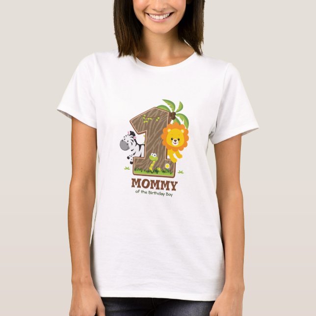 Personalized Safari Birthday Tshirt for Mommy (Front)