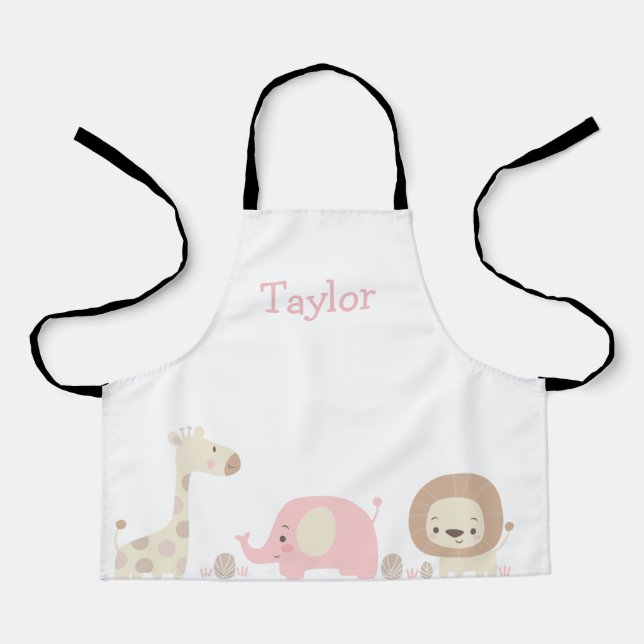 Personalized Safari Kids Apron (Front)