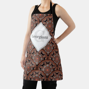 Personalized Safari Sunset Bohemian Mandala Scales Apron