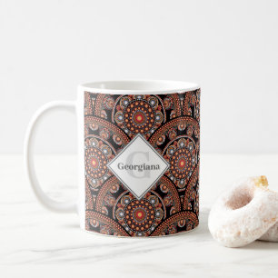 Personalized Safari Sunset Bohemian Mandala Scales Coffee Mug