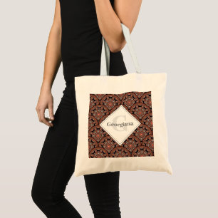 Personalized Safari Sunset Bohemian Mandala Scales Tote Bag