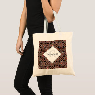 Personalized Safari Sunset Bohemian Mandala Tiles Tote Bag