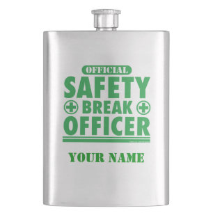 Personalized Safety Break Officer Hip Flask