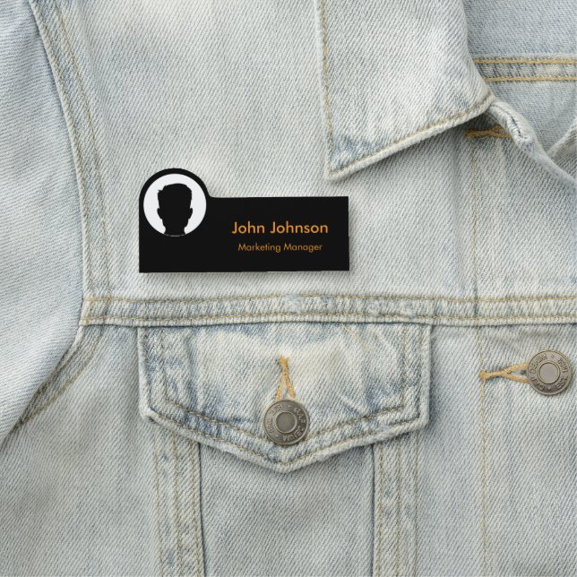 Personalized Safety-Pin Name Tag with Profile (In Situ)