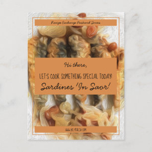 Personalized Saffron Black Script Recipe Exchange Postcard