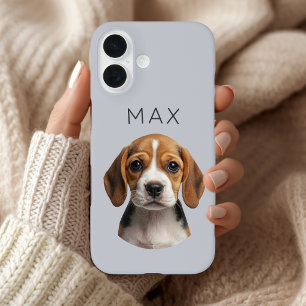 Personalized Sage Dog Photo & Name iPhone 16 Case