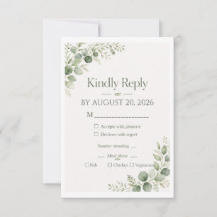 Personalized Sage Eucalyptus RSVP Card
