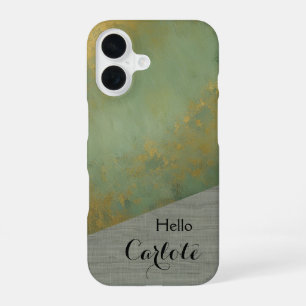 Personalized Sage Gold Phone Case Custom Text