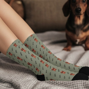 Personalized Sage Green Dog Photo Socks