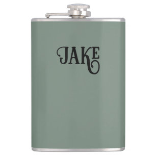 Personalized Sage Green Hip Flask