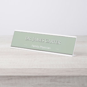 Personalized Sage Green Name Minimalist Style Desk Name Plate