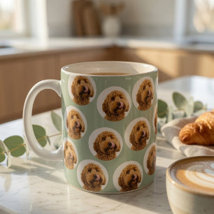 Personalized Sage Green Pet Face Mug   Custom Dog 