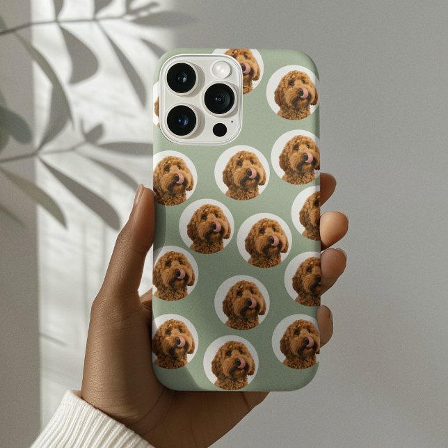 Personalized Sage Green Pet Photo Case-Mate iPhone Case (Creator Uploaded)