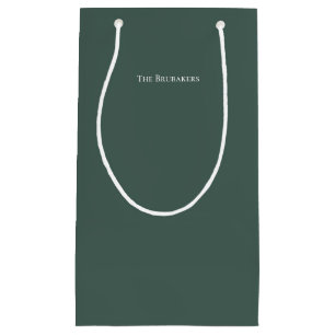 Personalized Sage Green Simple Modern Christmas Small Gift Bag