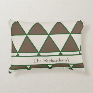 Personalized Sage Green Taupe Triangle Modern Chic Accent Pillow