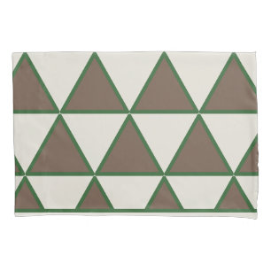 Personalized Sage Green Taupe Triangle Modern Chic Pillowcase