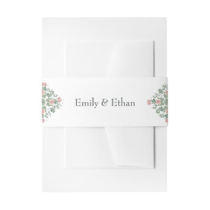 Personalized Sage Green Wedding Belly Band Invitation Belly Band