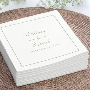 Personalized Sage Green Wedding Napkin