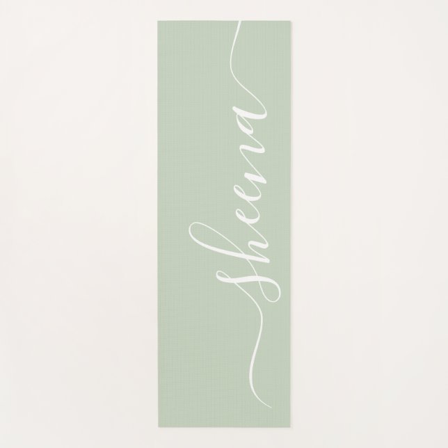 Personalized Sage Green Yoga Mat (Front)