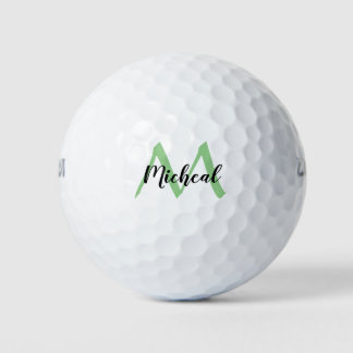 Personalized Sage Monogram Add Name Golf Balls