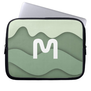 Personalized Sage Wave Laptop Sleeve