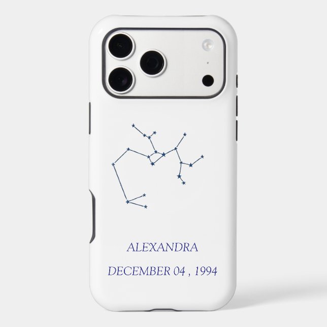 Personalized Sagittarius Constellation iPhone Case (Verso)